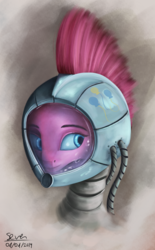 Size: 2085x3373 | Tagged: safe, artist:seven9988, pinkie pie, earth pony, pony, g4, astronaut, bust, female, high res, portrait, solo, space helmet, spacesuit