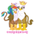 Size: 1280x1269 | Tagged: safe, artist:serenamidori, gilda, oc, oc:rainbow feather, hippogriff, g4, crown, cute, female, hug, interspecies offspring, jewelry, magical lesbian spawn, mother and daughter, next generation, offspring, parent:gilda, parent:rainbow dash, parents:gildash, queen gilda, regalia, tiara