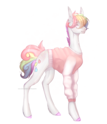 Size: 2000x2325 | Tagged: safe, artist:lastaimin, oc, oc only, oc:crueley candy, earth pony, pony, clothes, high res, male, simple background, solo, stallion, sweater, transparent background