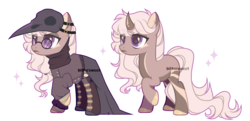 Size: 2800x1350 | Tagged: safe, artist:biitt, oc, oc only, pony, unicorn, adoptable, clothes, female, mare, plague doctor, plague doctor mask, simple background, solo, transparent background