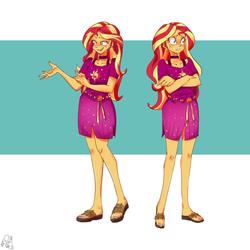 Size: 1000x1000 | Tagged: safe, artist:sozglitch, sunset shimmer, equestria girls, equestria girls specials, g4, my little pony equestria girls: better together, my little pony equestria girls: spring breakdown, clothes, cute, dress, feet, female, sandals, shimmerbetes, solo