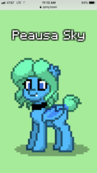 Size: 750x1334 | Tagged: safe, oc, oc:peausa sky, bird, peacock, pony, pony town, bat wings, blue eyes, cute, female, mare, peacock feathers, pixel art, seductive, tall, wings