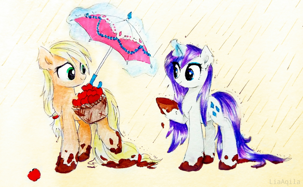 Safe Artist Liaaqila Applejack Rarity Earth Pony Pony