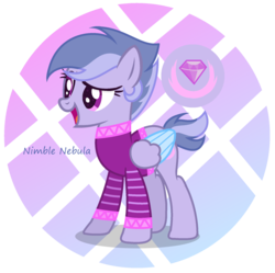 Size: 1896x1888 | Tagged: safe, artist:razorbladetheunicron, amethyst star, fleetfoot, sparkler, oc, oc only, pegasus, pony, lateverse, g4, alternate universe, base used, clothes, cutie mark, female, fusion, jacket, mare, show accurate, simple background, solo, transparent background
