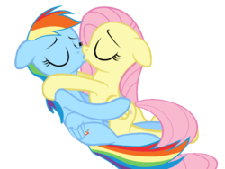 Size: 812x610 | Tagged: safe, artist:rozyfly10, fluttershy, rainbow dash, pegasus, pony, g4, duo, embrace, eyes closed, female, floppy ears, hug, kiss on the lips, kissing, lesbian, mare, ship:flutterdash, shipping, simple background, transparent background