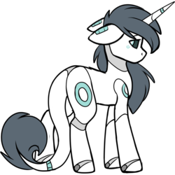 Size: 2048x2048 | Tagged: safe, artist:cinnamontee, oc, oc only, oc:rpm-600, pony, robot, robot pony, unicorn, female, high res, mare, simple background, solo, transparent background