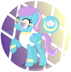 Size: 2824x2832 | Tagged: safe, artist:razorbladetheunicron, fleetfoot, lotus blossom, oc, oc only, pegasus, pony, lateverse, g4, alternate universe, base used, bracelet, clothes, cutie mark, female, fusion, high res, jewelry, mare, show accurate, simple background, solo, sunglasses, transparent background, vest