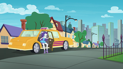 Size: 1920x1080 | Tagged: safe, screencap, rarity, equestria girls, fomo, g4, my little pony equestria girls: better together, female, taxi