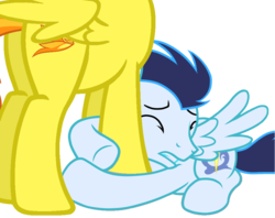 Size: 932x740 | Tagged: safe, artist:alari1234-bases, artist:rozyfly10, soarin', spitfire, pegasus, pony, g4, base used, begging, duo, eyes closed, female, male, mare, offscreen character, ship:soarinfire, shipping, show accurate, simple background, stallion, straight, transparent background, wings