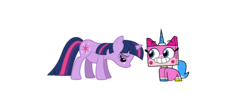 Size: 2036x768 | Tagged: safe, artist:lachlandingoofficial, twilight sparkle, g4, crossover, fat, fat fetish, fetish, lego, obese, request, simple background, tara strong, the lego movie, transparent background, twilard sparkle, unikitty, unikitty!, voice actor joke