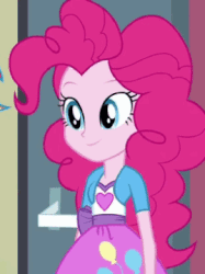 Size: 269x359 | Tagged: safe, screencap, pinkie pie, equestria girls, g4, my little pony equestria girls: friendship games, animated, cropped, cute, derp, diapinkes, female, gif, ponk, she knows, solo