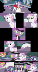 Size: 3896x7364 | Tagged: safe, artist:mr100dragon100, apple bloom, princess cadance, rarity, scootaloo, shining armor, spike, sweetie belle, twilight sparkle, alicorn, pony, unicorn, a canterlot wedding, g4, bride, bridesmaid, bridesmaid dress, bridesmaids, clothes, comic, crusadespike, dancing, dress, female, flower filly, flower girl, flower girl dress, hat, kissing, male, marriage, music notes, request, ring, ring bearer, ship:scootaspike, ship:spikebelle, shipping, spike's first bow tie, straight, suit, top hat, tuxedo, unicorn twilight, waltz, wedding, wedding dress, wedding ring, wedding rings