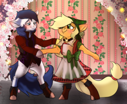 Size: 3907x3200 | Tagged: safe, artist:brainiac, applejack, oc, oc:constance everheart, pony, bronycon, bronycon 2019, g4, canon x oc, cute, everjack, female, high res, male, ocbetes, shipping, straight