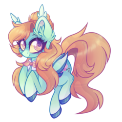 Size: 1012x1012 | Tagged: safe, artist:_spacemonkeyz_, oc, oc only, oc:pidge, bat pony, pony, bat pony oc, bowtie, colored hooves, cutie mark, ear fluff, female, freckles, long hair, mare, orange hair, ponytail, purple eyes, simple background, smiling, solo, thick eyelashes, transparent background, white outline, wings