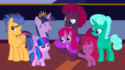 Size: 1920x1080 | Tagged: safe, artist:徐詩珮, fizzlepop berrytwist, flash sentry, glitter drops, tempest shadow, twilight sparkle, oc, oc:betty pop, oc:ehenk berrytwist, oc:vesty sparkle, alicorn, pegasus, pony, unicorn, g4, my little pony: the movie, baby, baby pony, base used, broken horn, crown, cute, family, father and daughter, female, filly, glitterbetes, horn, jewelry, lesbian, magical lesbian spawn, male, mare, mother and daughter, next generation, offspring, parent:flash sentry, parent:glitter drops, parent:tempest shadow, parent:twilight sparkle, parents:flashlight, parents:glittershadow, regalia, ship:flashlight, ship:glittershadow, shipping, siblings, sisters, stallion, straight, tempestbetes, twiabetes, twilight sparkle (alicorn), twilight's castle