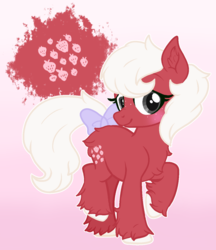 Size: 1024x1185 | Tagged: safe, artist:dreamilil, fresita, earth pony, pony, g1, g4, bow, female, g1 to g4, generation leap, solo, tail bow