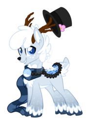 Size: 900x1253 | Tagged: safe, artist:crystal-tranquility, deer pony, original species, pond pony, pony, frosty the snowman, hat, male, ponified, simple background, solo, top hat, transparent background