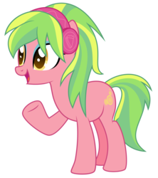 Size: 2500x2818 | Tagged: safe, artist:bubblestormx, lemon zest, earth pony, pony, g4, cute, equestria girls ponified, female, headphones, high res, mare, ponified, simple background, solo, transparent background, zestabetes