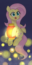 Size: 468x960 | Tagged: safe, artist:ch-chau, fluttershy, pegasus, pony, g4, chinese lantern, cute, female, hoof hold, lantern, lights, mare, open mouth, paper lantern, shyabetes, smiling, solo, wings