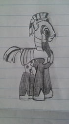 Size: 3264x1840 | Tagged: safe, artist:symphonic sync, oc, oc only, oc:pepperpot, pony, lined paper, solo, traditional art