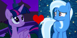 Size: 1083x540 | Tagged: artist needed, safe, edit, trixie, twilight sparkle, alicorn, pony, g4, female, lesbian, ship:twixie, shipping, shipping domino, twilight sparkle (alicorn)