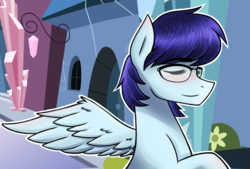 Size: 1429x968 | Tagged: safe, artist:sapphireartemis, oc, oc only, oc:sapphire skies, pegasus, pony, female, glasses, mare, solo