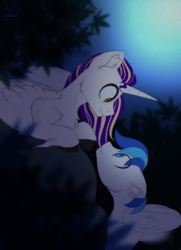 Size: 1596x2208 | Tagged: safe, artist:airfly-pony, oc, oc only, oc:antique pony, oc:rainy, pony, rcf community, ear fluff, looking at each other, male, shipping