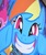 Size: 1729x2048 | Tagged: safe, screencap, applejack, pinkie pie, rainbow dash, pony, g4, my little pony: friendship is magic, the beginning of the end, cute, dashabetes, faic, rainbow dash is best facemaker, rainbowsnap, solo focus