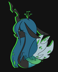 Size: 2000x2500 | Tagged: source needed, safe, artist:katyusha, queen chrysalis, changeling, changeling queen, g4, black background, crown, female, high res, jewelry, regalia, simple background, solo