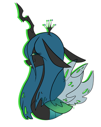 Size: 2000x2500 | Tagged: source needed, safe, artist:katyusha, queen chrysalis, changeling, changeling queen, g4, crown, female, high res, jewelry, regalia, simple background, solo, white background