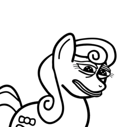 Size: 983x983 | Tagged: safe, artist:gamedevanon, bon bon, sweetie drops, earth pony, pony, g4, female, meme, parody, pepe the frog, ponified, ponified meme, reaction image, solo