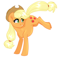 Size: 3850x2975 | Tagged: safe, artist:annakitsun3, applejack, earth pony, pony, g4, cowboy hat, female, hat, high res, mare, simple background, smiling, solo, stetson, transparent background