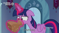 Size: 1920x1080 | Tagged: safe, screencap, twilight sparkle, alicorn, pony, g4, the beginning of the end, 2019, all new, bag, discovery family logo, female, hyperventilating, opening, out of context, panic, panting, paper bag, solo, spring, subtitles, text, twilight sparkle (alicorn), twilighting