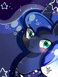 Size: 1538x2048 | Tagged: safe, artist:yill_0130, princess luna, alicorn, pony, g4, crown, female, jewelry, looking at you, mare, regalia, solo