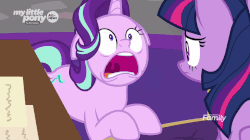 Size: 826x464 | Tagged: safe, screencap, starlight glimmer, twilight sparkle, alicorn, pony, unicorn, g4, the beginning of the end, animated, female, floppy ears, gif, hyperventilating, invisible stallion, out of context, panic attack, starlighting, twilight sparkle (alicorn), twilighting
