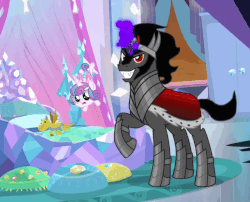 Size: 607x490 | Tagged: safe, screencap, king sombra, princess flurry heart, pony, g4, the beginning of the end, animated, dark magic, magic, pure unfiltered evil