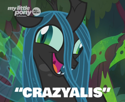 Size: 831x679 | Tagged: safe, edit, edited screencap, screencap, queen chrysalis, changeling, changeling queen, g4, the beginning of the end, all new, crazylis, derp, faic, female, insanity, text