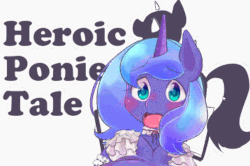 Size: 500x332 | Tagged: safe, artist:ozu, princess luna, alicorn, anthro, g4, animated, female, looking at you, open mouth, solo