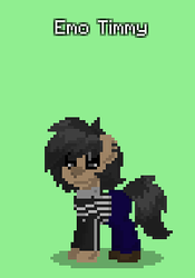 Size: 201x287 | Tagged: safe, oc, oc only, oc:emo timmy, earth pony, pony, pony town, edgy, emo, male, solo
