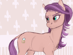 Size: 4000x3000 | Tagged: safe, artist:cuttledreams, spoiled rich, earth pony, pony, g4, abstract background, female, mare, solo