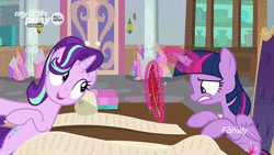 Size: 1280x720 | Tagged: safe, screencap, starlight glimmer, twilight sparkle, alicorn, pony, unicorn, g4, the beginning of the end, animated, duo, female, quill, scroll, sound, twilight sparkle (alicorn), webm, writing