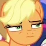 Size: 157x157 | Tagged: safe, screencap, applejack, pony, g4, the beginning of the end, cropped, faic, female, glare, mare, picture for breezies, solo