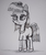 Size: 588x698 | Tagged: safe, artist:aeropegasus, artist:chopsticks, boulder (g4), maud pie, earth pony, pony, g4, cheek fluff, chest fluff, clothes, collaboration, dress, ear fluff, female, hoof fluff, mare, monochrome, sketch, traditional art