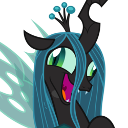 Size: 3000x3000 | Tagged: safe, artist:cheezedoodle96, queen chrysalis, changeling, changeling queen, g4, the beginning of the end, .svg available, crazylis, derp, faic, female, high res, insanity, laughing, simple background, solo, svg, transparent background, vector