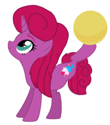 Size: 882x1009 | Tagged: safe, artist:徐詩珮, oc, oc only, oc:betty pop, pony, unicorn, g4, my little pony: the movie, ball, base used, female, magical lesbian spawn, mare, next generation, offspring, parent:glitter drops, parent:tempest shadow, parents:glittershadow, simple background, solo, transparent background