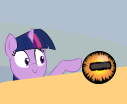 Size: 550x450 | Tagged: safe, artist:furseiseki, twilight sparkle, pony, g4, my little pony: friendship is magic, the beginning of the end, crystal ball, exploitable meme, female, grogar's orb, meme, solo, spilled milk