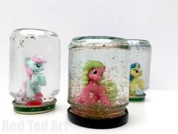 Size: 700x525 | Tagged: artist needed, safe, pony, jar, merchandise, minifigs, snow globe