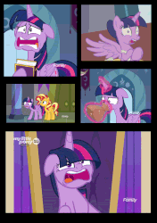 Size: 1052x1494 | Tagged: safe, edit, screencap, sunset shimmer, twilight sparkle, alicorn, pony, a royal problem, equestria girls, equestria girls series, forgotten friendship, g4, the beginning of the end, animated, ballerina, book, compilation, female, floppy ears, hyperventilating, panic, paper bag, tutu, twilarina, twilight sparkle (alicorn), twilighting