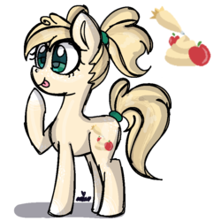 Size: 768x768 | Tagged: safe, artist:awoomarblesoda, oc, oc only, oc:apple whip, earth pony, pony, female, mare, offspring, parent:applejack, parent:caramel, parents:carajack, simple background, solo, tongue out, transparent background