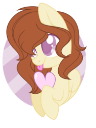 Size: 1584x2112 | Tagged: safe, artist:browniepawyt, oc, oc only, oc:brownie paw, pegasus, pony, female, heart, mare, solo, tongue out